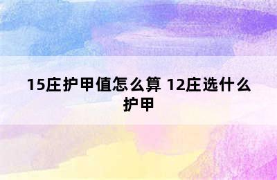 15庄护甲值怎么算 12庄选什么护甲